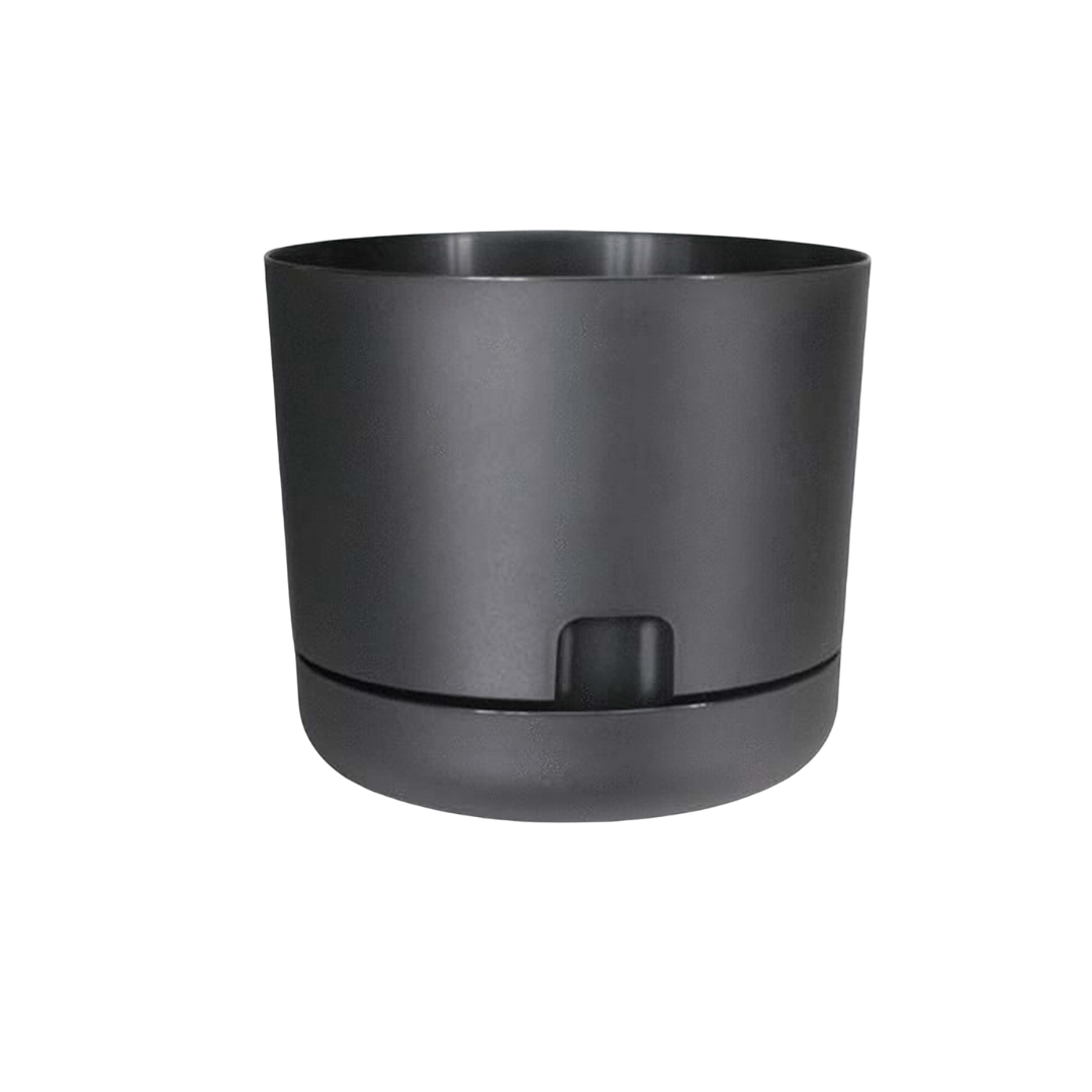dcn plastic self watering pot planter DCN Plastics Oasis Self-Watering Planters Black 6"