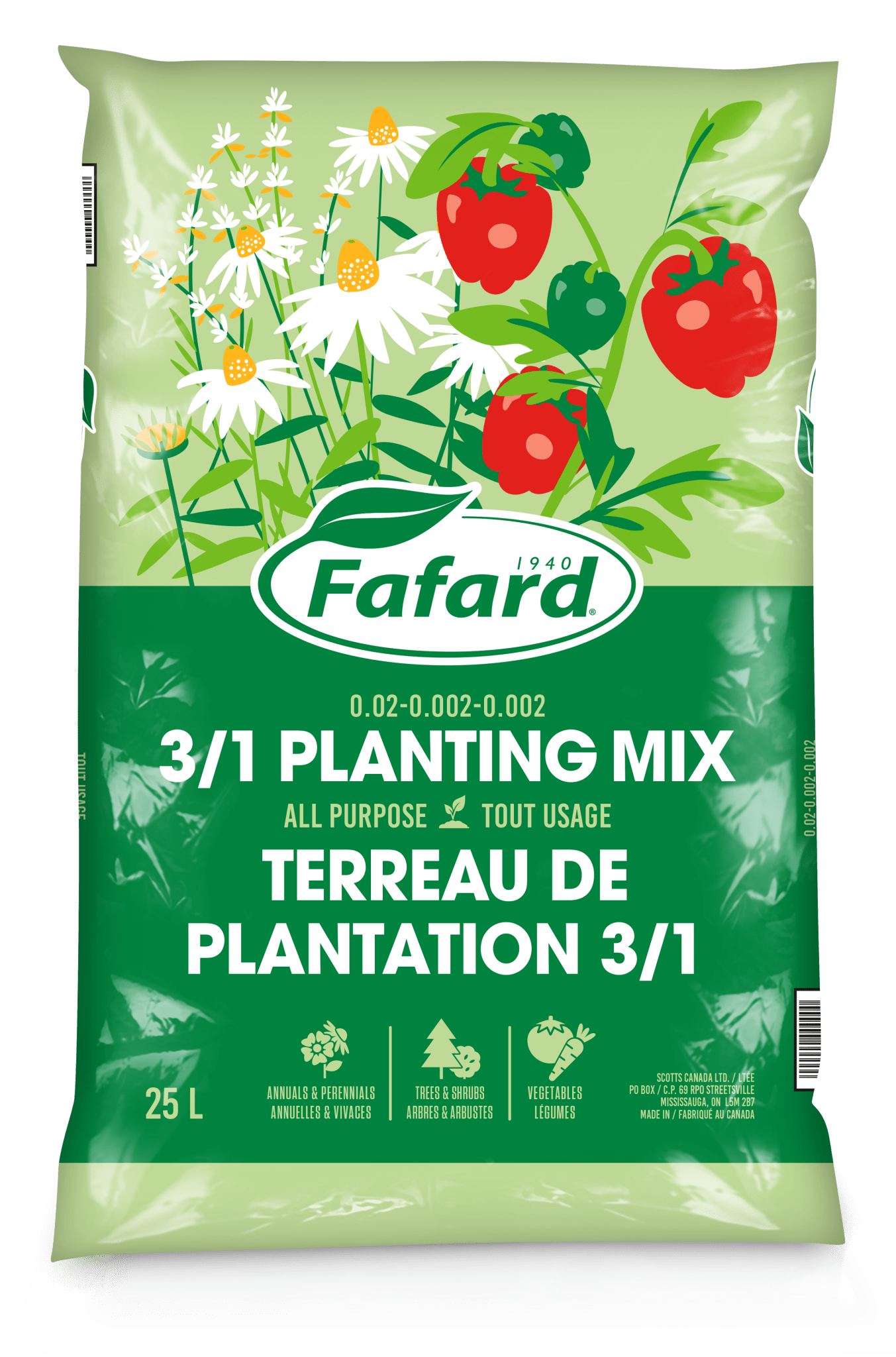 fafard 3b potting mix FAFARD 3 IN 1 ALL PURPOSE PLANTING MIX 25L